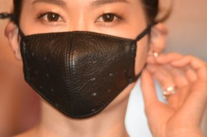 画像1: カラスマスク　ソフトレザー　革マスク